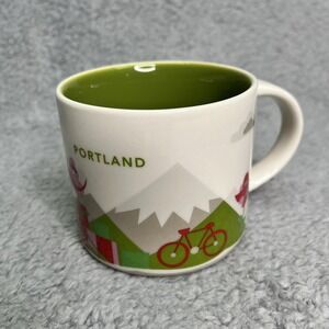 Portland Oregon Starbucks Mug You Are Here Landscape Green Ceramic 14oz Cup